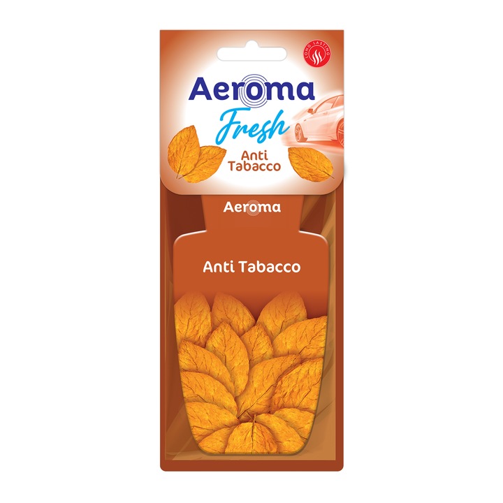 Karton autó légfrissítő, Aeroma Fresh, Dohányzásgátló