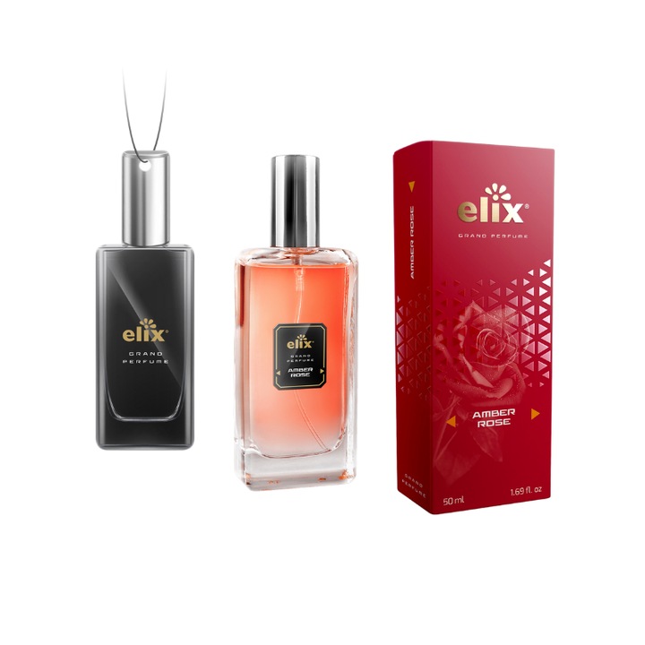 Parfum spray + carton masina Amber Rose, Grand Perfume, 50 ml