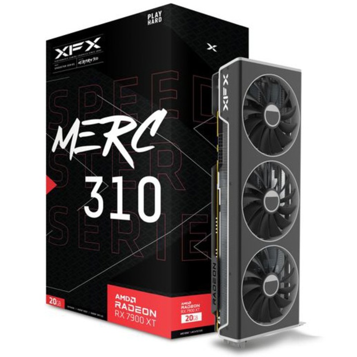 Placa video XFX SPEEDSTER MERC 310 AMD Radeon™ RX 7900 XT, 20GB GDDR6, 192-bit