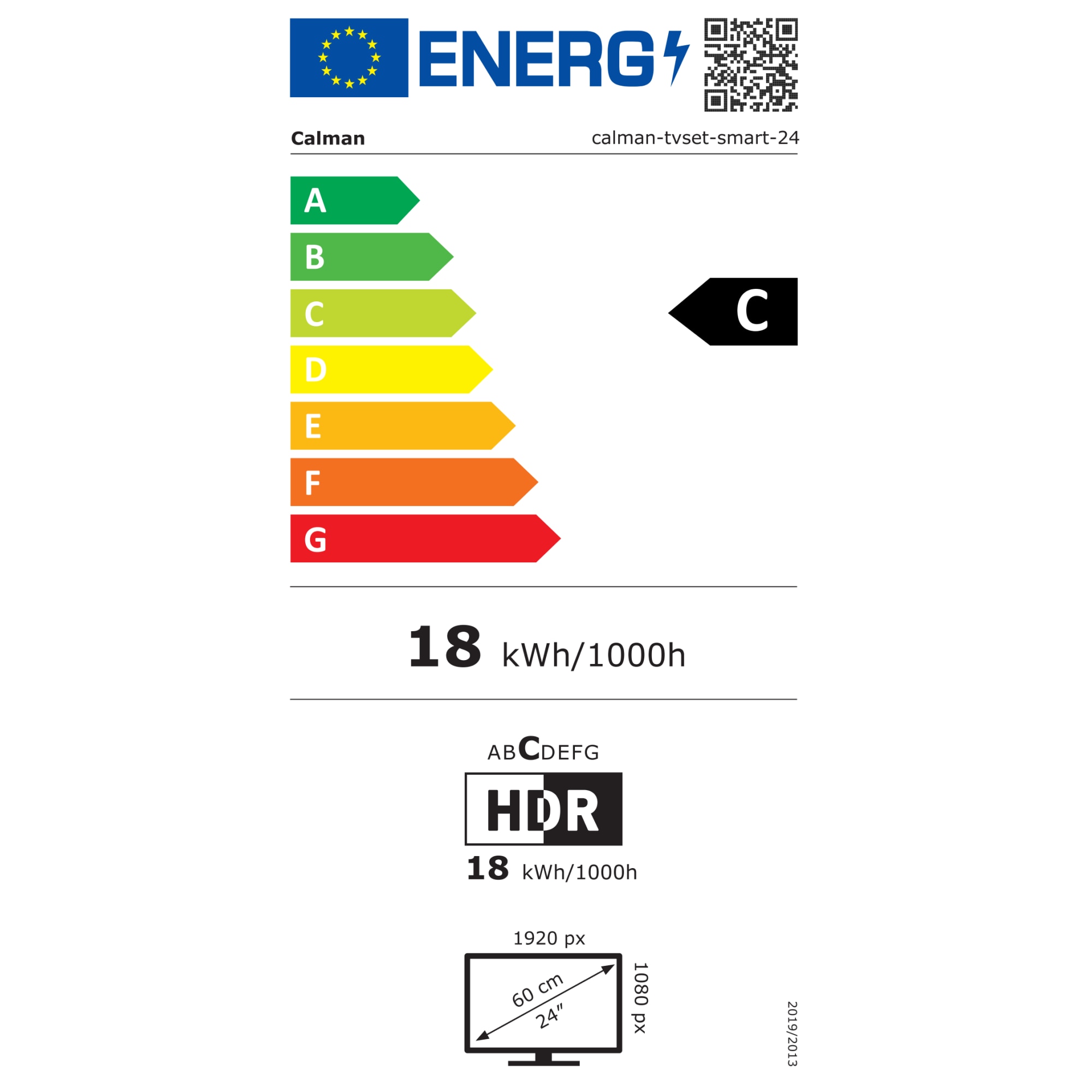 Televizor smart Calman, 12V / 220V, Android, LED, Full HD, 24 inchi, caravana, rulota, tir, Negru