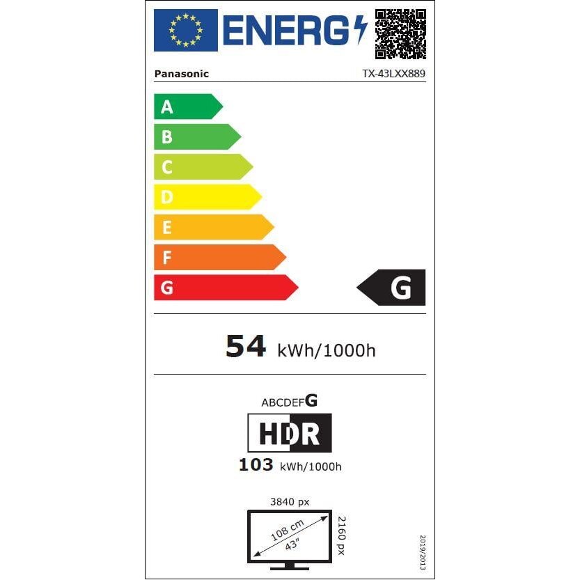 Televizor LED PANASONIC TX-43LXX889, Smart TV 4K UHD, HDR, control vocal