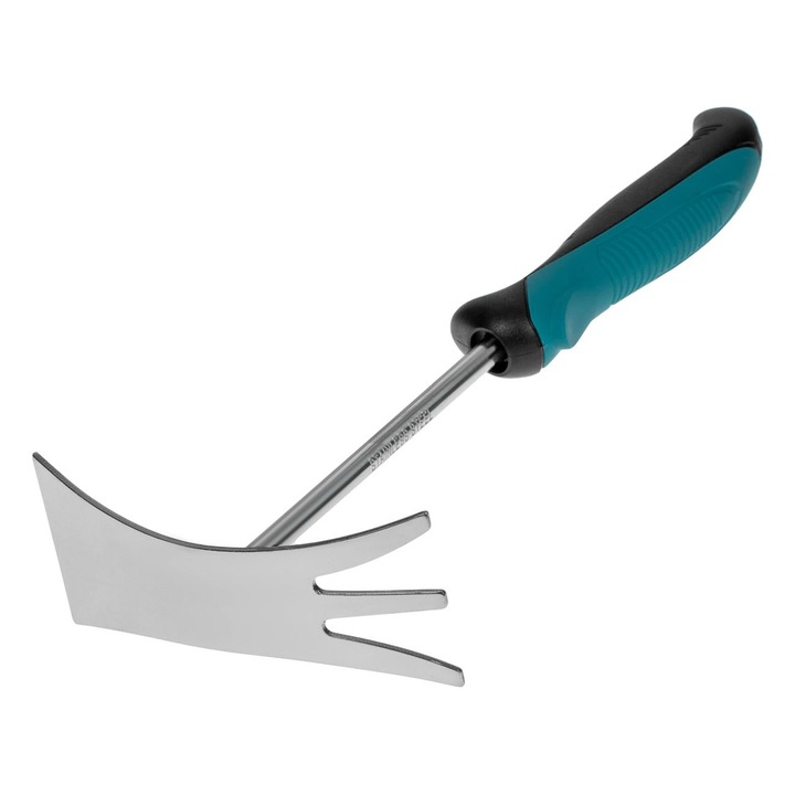 Rozsdamentes acél kerti csavarkulcs, ergonomikus PP fogantyú, fekete kék, 32 cm