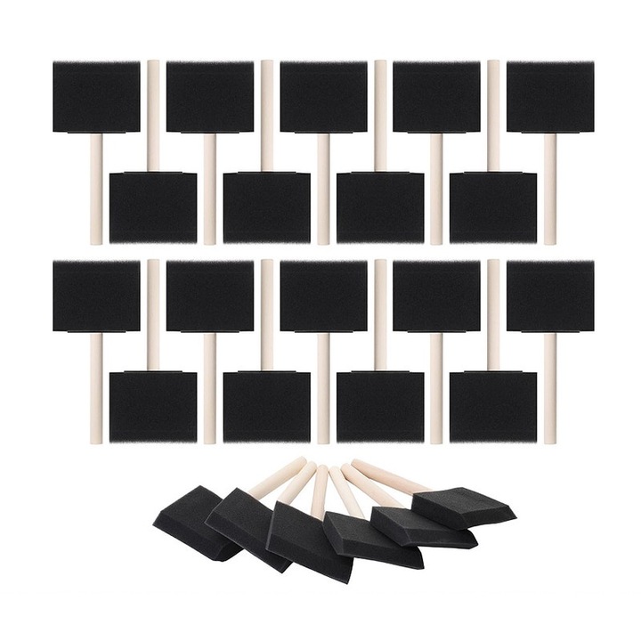 Set 24 pensule din spuma, Yakumuz, 3 inch, pentru vopsire si lacuire