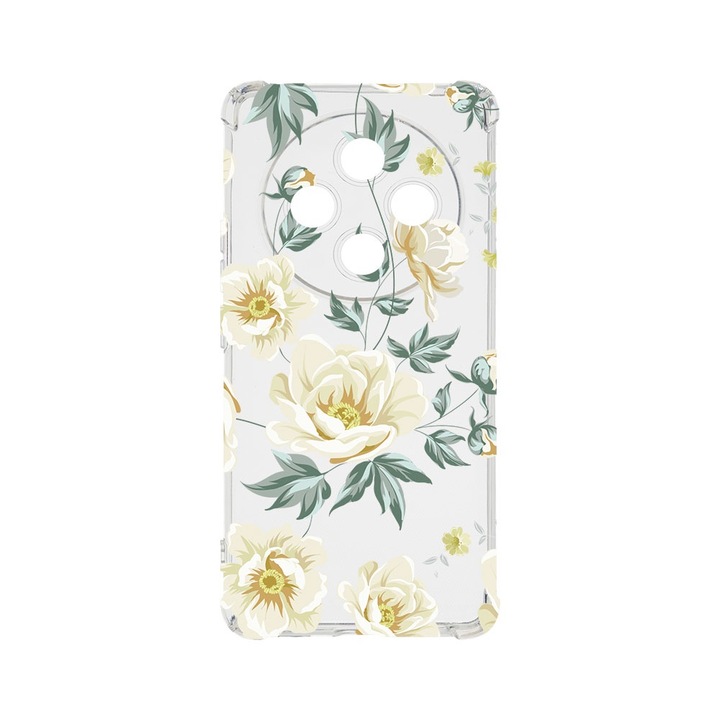 Husa pentru OPPO Reno12 F 5G / Reno12 FS 5G, BestCase® Anti Shock 1.5MM, Flowers, Air Cushion Technology, Protectie camera, ecran si colturi, AS 126
