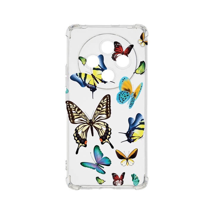 BestCase Anti Shock 1.5MM telefontok, kompatibilis modell Xiaomi Redmi 14C, Beautiful Color Butterflies, Air Cushion Technology, AS 992