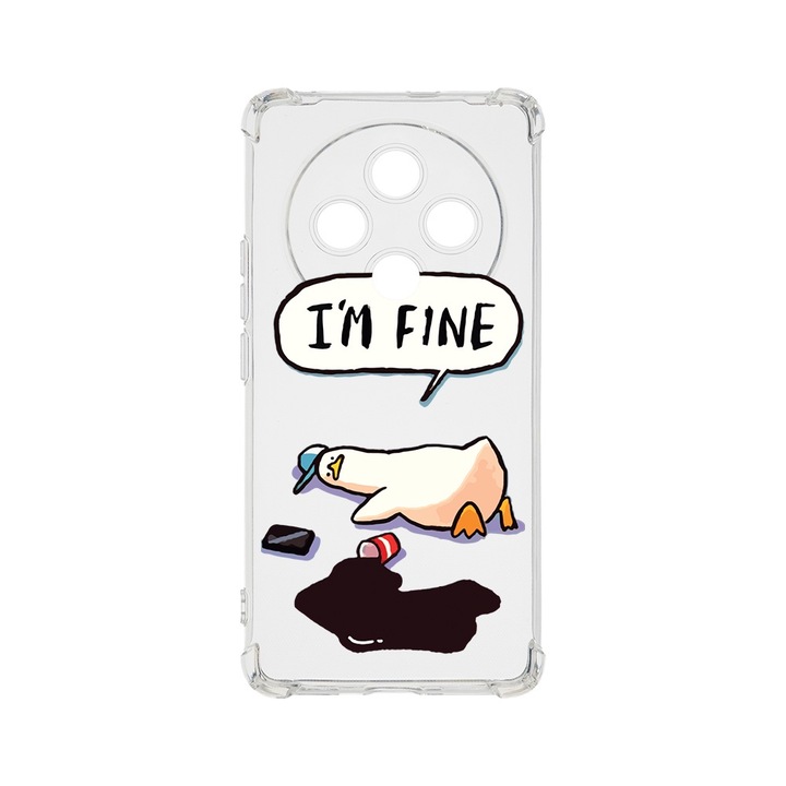 Husa pentru OPPO Reno12 F 5G / Reno12 FS 5G, BestCase® Anti Shock 1.5MM, Duck Life - I'm Fine, Air Cushion Technology, Protectie camera, ecran si colturi, AS 963