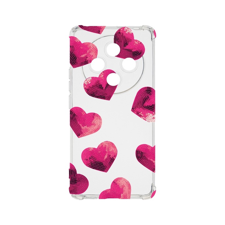 BestCase Anti Shock 1.5MM telefontok, kompatibilis modell Xiaomi Redmi 14C, Heart Pattern, Air Cushion Technology, AS 987