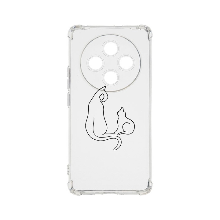 BestCase Anti Shock 1.5MM telefontok, kompatibilis modell Xiaomi Redmi 14C, Abstract Cat, Air Cushion Technology, AS 738