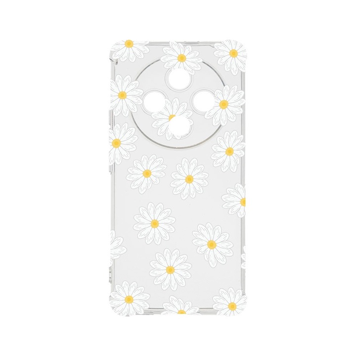 BestCase Anti Shock 1.5MM telefontok, kompatibilis modell Xiaomi Redmi 14C, Happy Flowers Daisy, Air Cushion Technology, AS 513