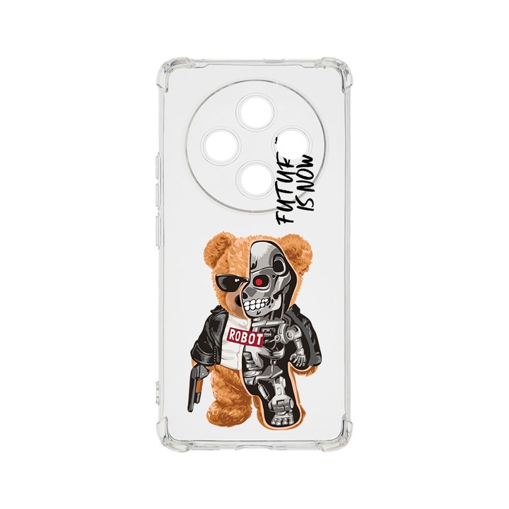 BestCase Anti Shock 1.5MM telefontok, kompatibilis modell Xiaomi Redmi 14C, Half Robot Half Teddy Bear, Air Cushion Technology, AS 931