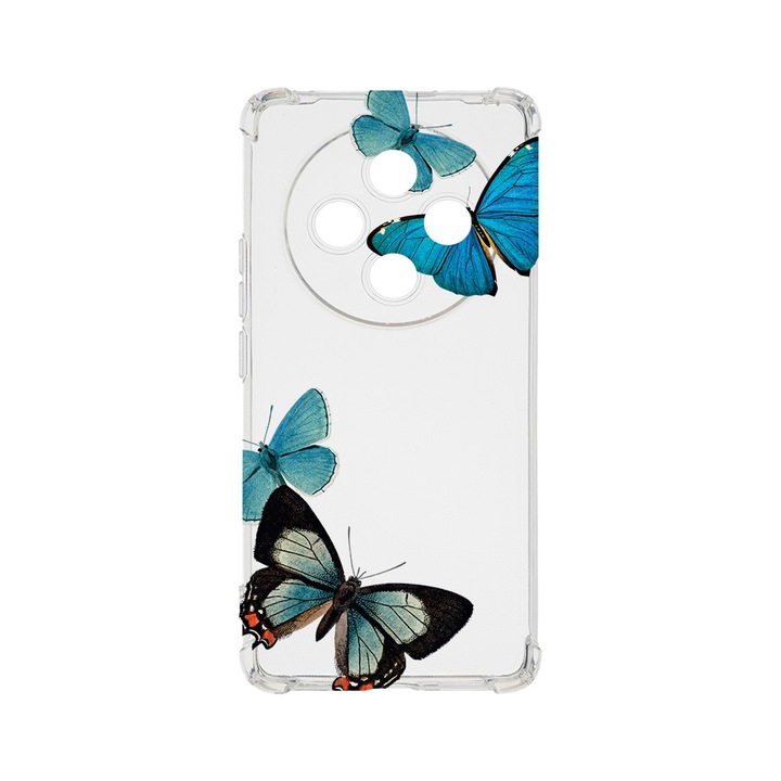 BestCase Anti Shock 1.5MM telefontok, kompatibilis modell Xiaomi Redmi 14C, Beautiful Blue Butterflies, Air Cushion Technology, AS 991