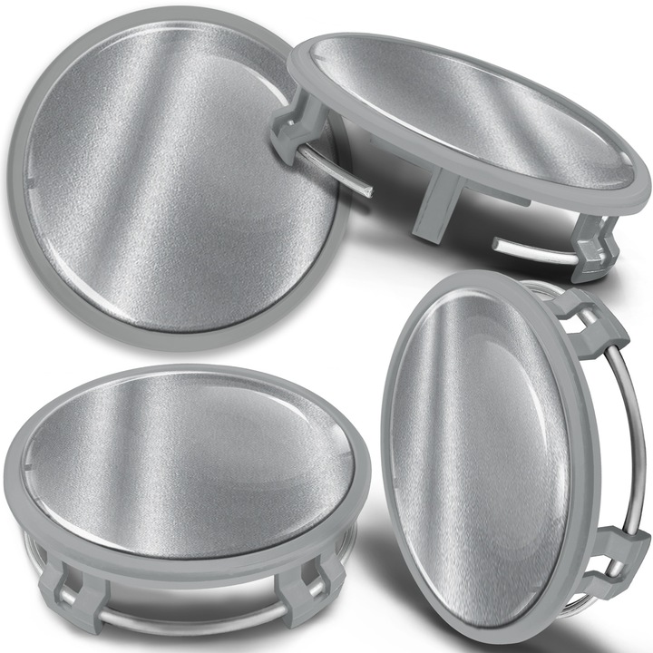 Set 4xcapace de roata SkinoEu, 75 mm, compatibile cu jante din aliaj Mercedes Benz, B66470202 / B66470200, argintiu, CMS 8