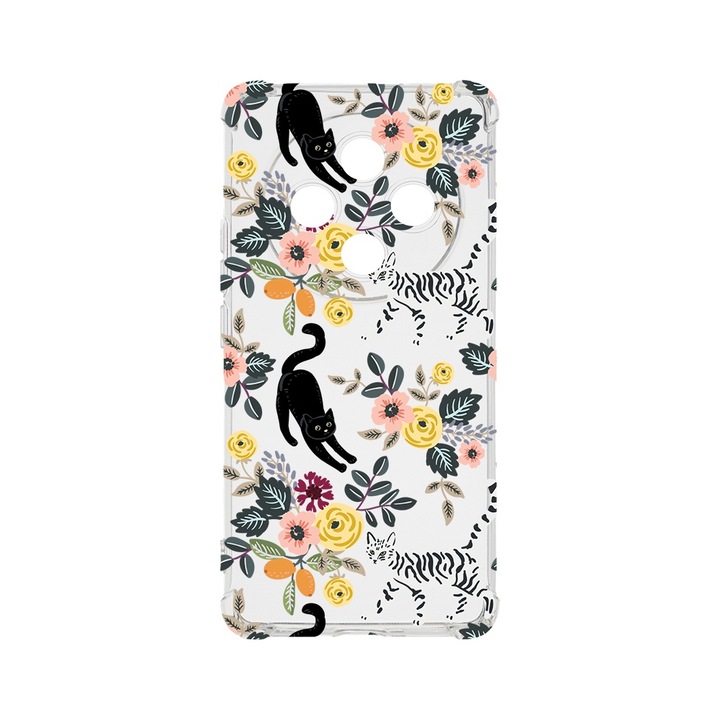 Husa pentru OPPO Reno12 F 5G / Reno12 FS 5G, BestCase® Anti Shock 1.5MM, Cat Pattern, Air Cushion Technology, Protectie camera, ecran si colturi, AS 1429