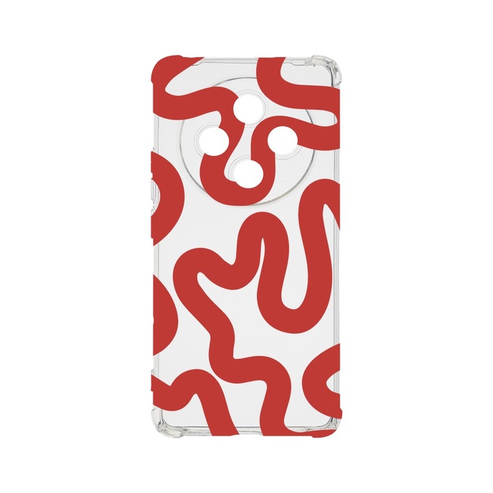 BestCase Anti Shock 1.5MM telefontok, kompatibilis modell Xiaomi Redmi 14C, Red Abstract Line, Air Cushion Technology, AS 1476