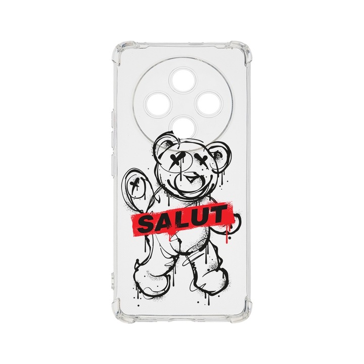 BestCase Anti Shock 1.5MM telefontok, kompatibilis modell Xiaomi Redmi 14C, Teddy Bear Salut, Air Cushion Technology, AS 1548