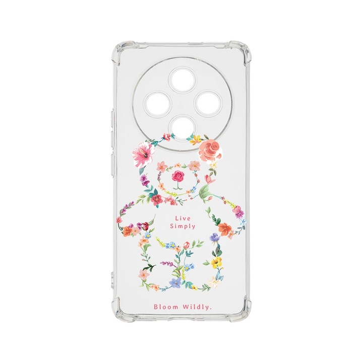 Husa pentru OPPO Reno12 F 5G / Reno12 FS 5G, BestCase® Anti Shock 1.5MM, Teddy Bear Live Simply, Air Cushion Technology, Protectie camera, ecran si colturi, AS 1555