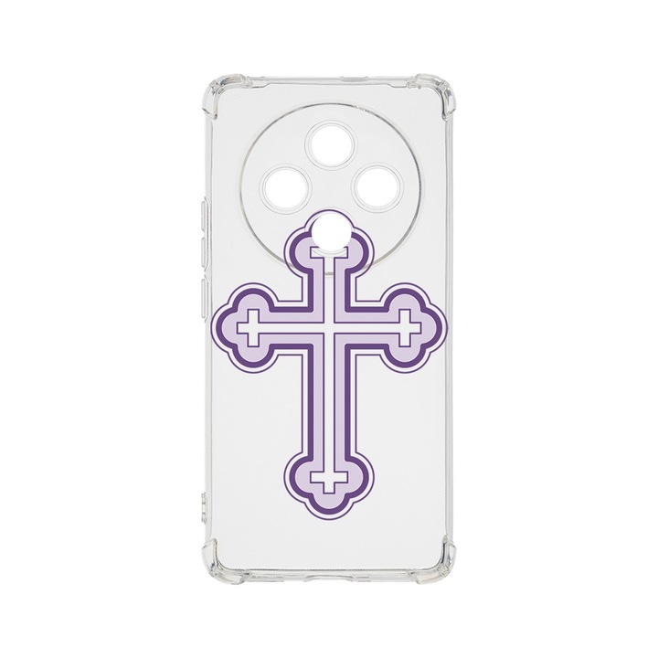 BestCase Anti Shock 1.5MM telefontok, kompatibilis modell Xiaomi Redmi 14C, Purple Cross, Air Cushion Technology, AS 1789