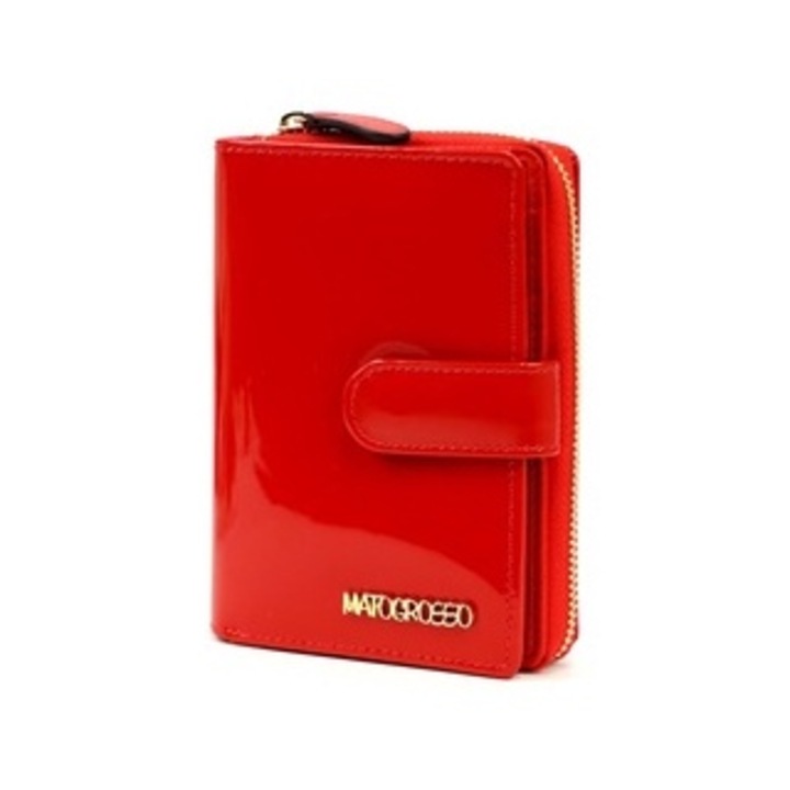Портфейл за дами Mato Grosso, кожа, RFID, 12 отделения за карти, червен