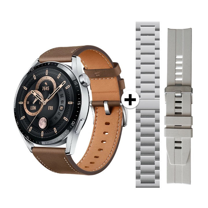 Ceas SmartWatch LikeSmartFiT Prestige, Full Touch, 1.3" IPS HD Display, Notificari, Monitorizare Ritm Cardiac si Tensiune Arteriala, Pedometru, Control Camera, Curea silicon + Curea Metalica Roz