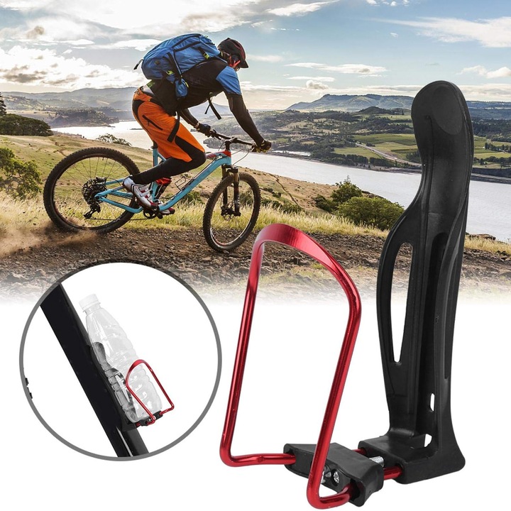 Държач за бутилка вода за велосипед, 16×7.2×5.5cm, Червен