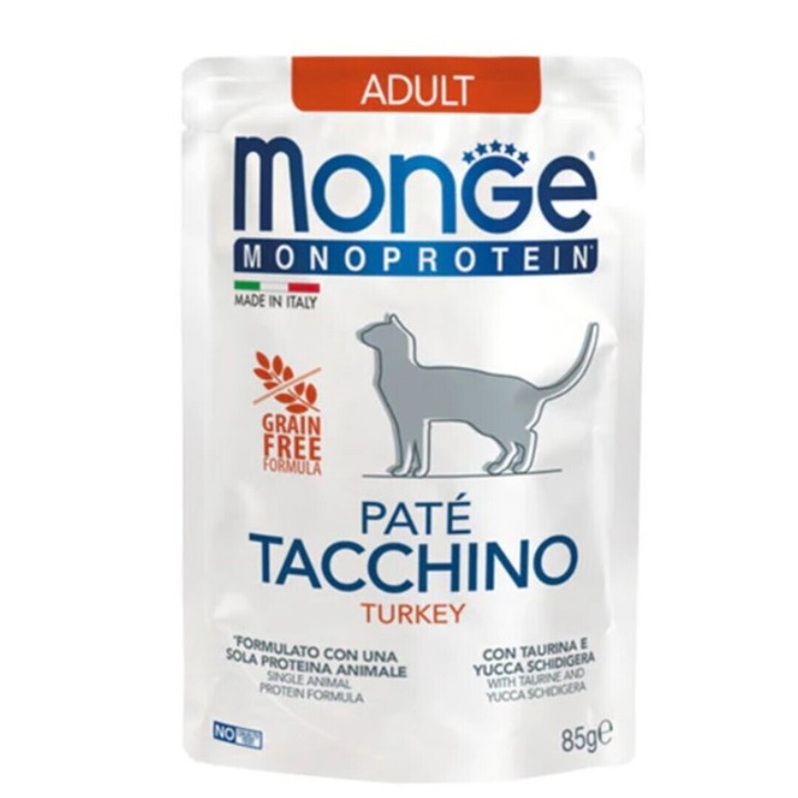Hrana umeda pentru pisici Monge Monoprotein curcan 85g x 12 buc