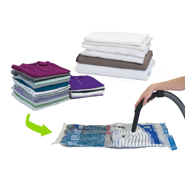 Sac depozitare haine cu vid 70x100cm