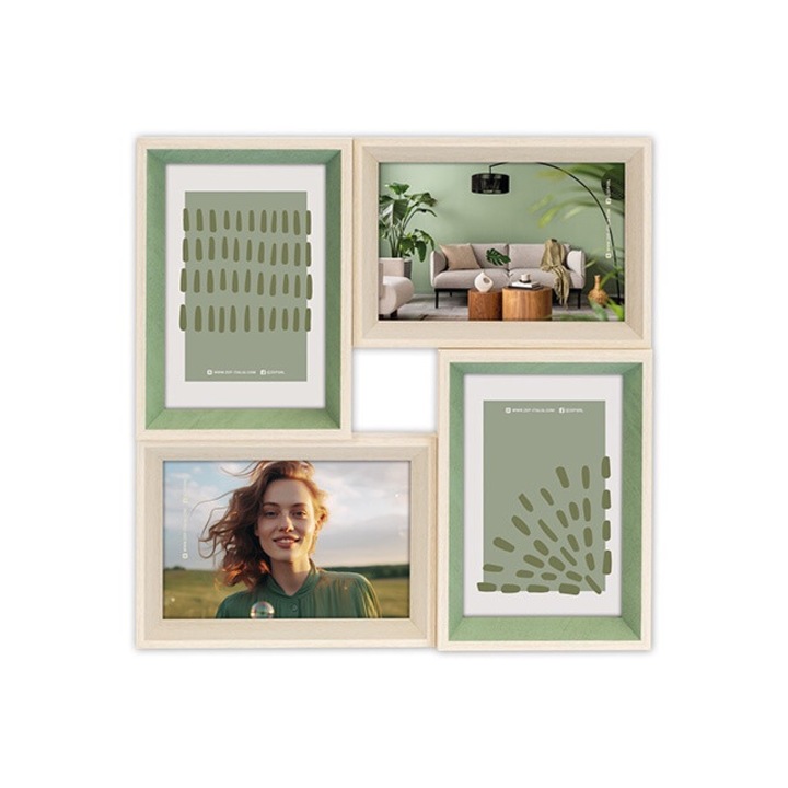 Rama foto, ZEP, Pentru 4 fotografii 10x15 cm, Lemn