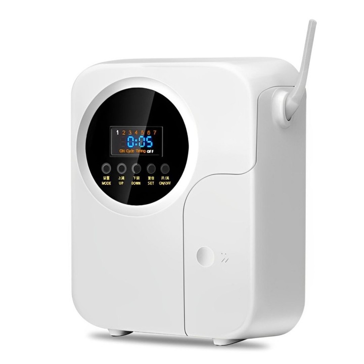 Difuzor de Parfum Profesional AHA PRINT®, Control Smart prin Aplicatie, Odorizant Premium pentru Parfum Concentrat, Acoperire pana la 200 m², Pulverizare Automata Programabila, Design Compact pentru Casa, Birou, Spatii Comerciale, Alimentator Inclus, Alb