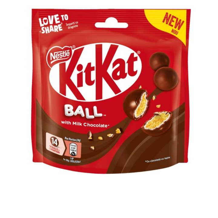 Хрупкави топчета, Nestle KITKAT BALL, с млечен шоколад, 140g