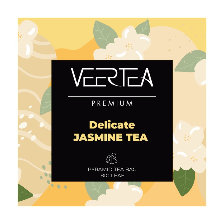 Zöld tea, Veertea, jázminnal, 40 db Piramis zacskó x 2,5 g