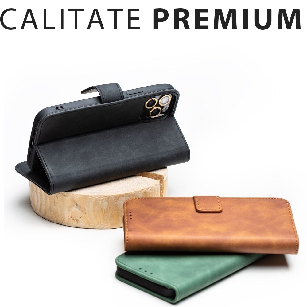 Husa pentru Samsung A16 Daden Leather Flip, tip carte, Suport card, Functie de Stand si Inchidere Magnetica, Protectie Sporita, Negru