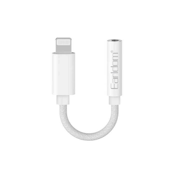 Преходник Earldom ET-OT68 Lightning към 3.5mm F, 0.12m, Бял