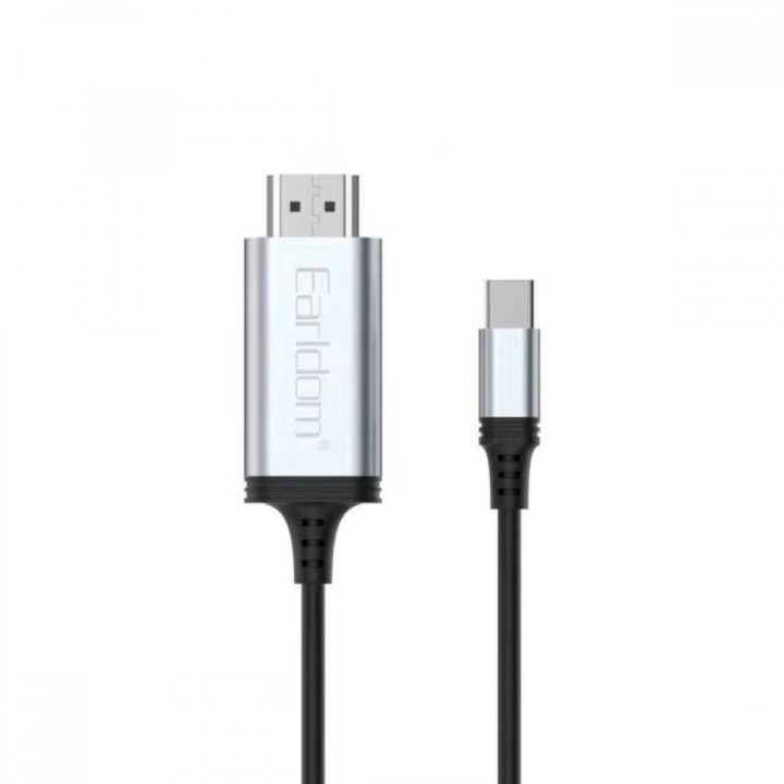 Кабел Earldom ET-W34, Type-C - HDMI 4K, 2м., Черен
