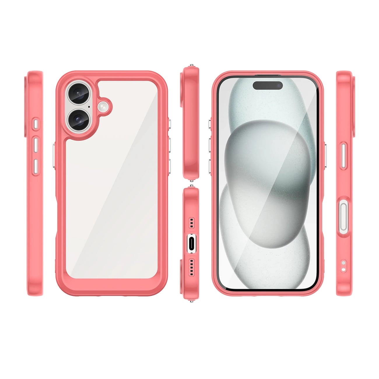 Carcasa Outer Space compatibila cu iPhone 16 Plus Red
