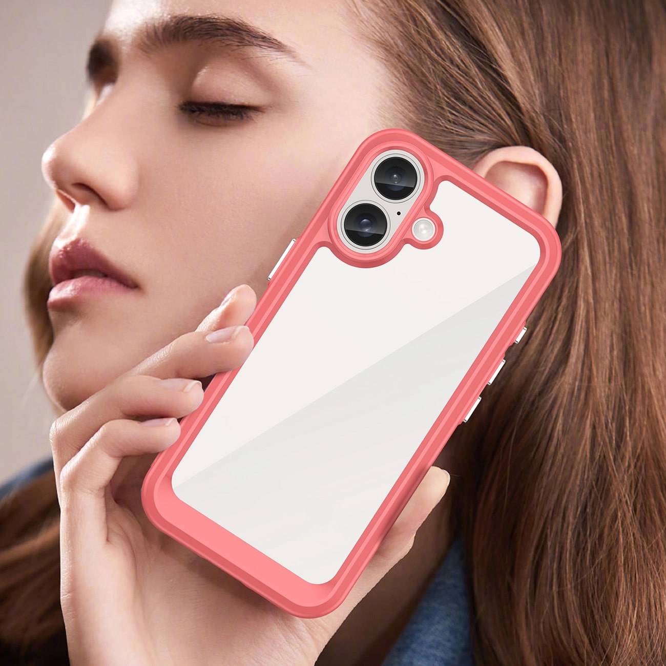 Carcasa Outer Space compatibila cu iPhone 16 Plus Red