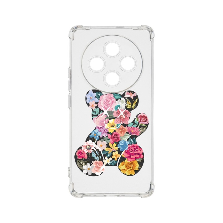 Силиконов калъф BestCase за OPPO Reno12 F 5G / Reno12 FS 5G, Teddy Bear Color Flower, Air-Cushion Technology, 1.5MM Anti Shock, AS 1550