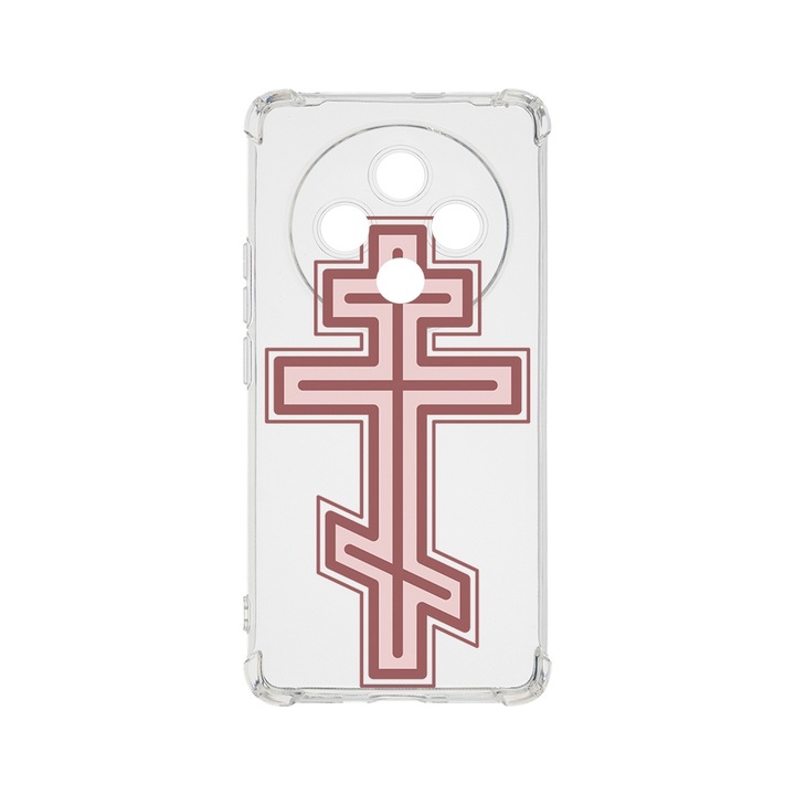 BestCase Anti Shock 1.5MM telefontok, kompatibilis modell Xiaomi Redmi 14C, Classic Cross Red, Air Cushion Technology, AS 1792