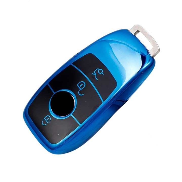 Husa cheie TPU 3 butoane Mercedes-Benz, AUTOTOB®, albastru