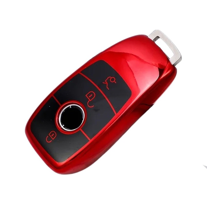 Husa cheie TPU 3 butoane Mercedes-Benz, AUTOTOB®, rosu
