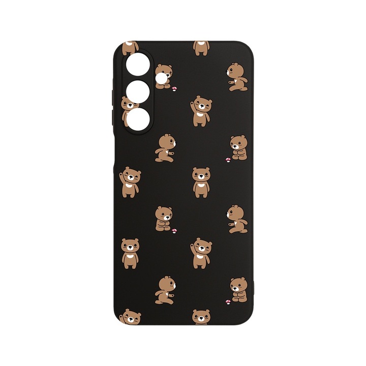 BestCase 1.2mm Szilikon telefontok, kompatibilis modell Samsung Galaxy A16, Teddy Bear Pattern, Kamera Védelem, Mikroszálas puha belső, PB 970
