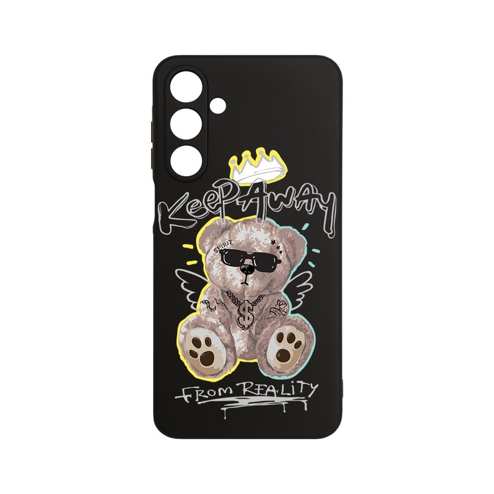 Husa pentru Samsung Galaxy A16, BestCase® Slim Premium Silicon 1.2MM, Teddy Bear Keep Away, Microfibra in interior, Antisoc, Protectie camera si ecran, PB 1562