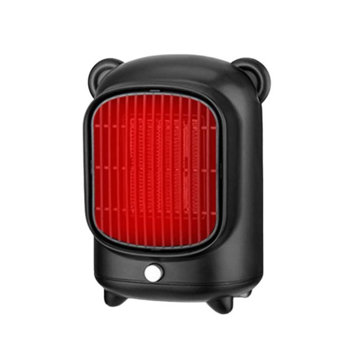 Radiátoros fűtőtest, forró szél, hordozható 500 W, kerámia fűtés, 19x13,9x10,6 cm, fekete