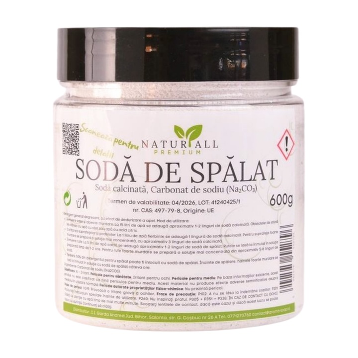 Сода за пране (калцинирана сода), Natur All Premium 600гр