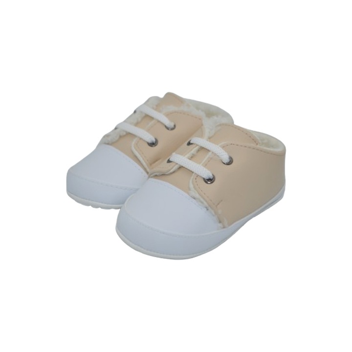 Pantofi imblaniti pentru bebelusi, Mini Junior, PNTF-MJ1, Crem 114505