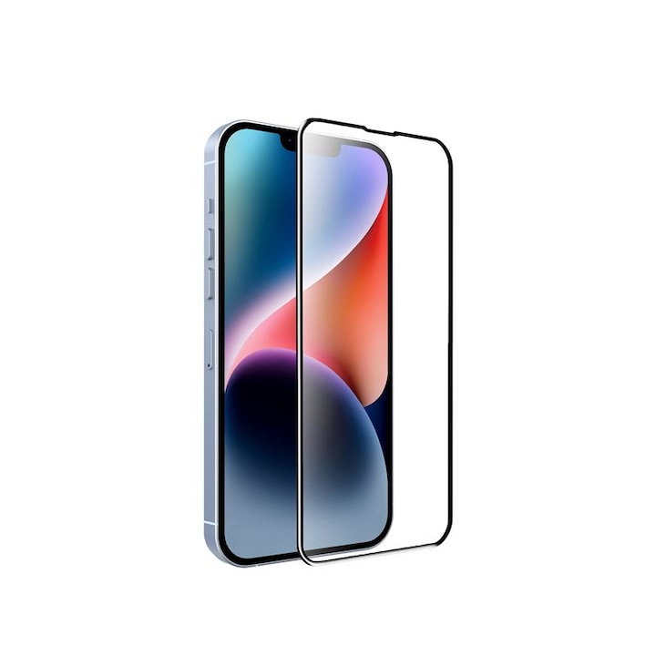 Mobile Origin EasyGlass üvegfólia kompatibilis az iPhone 13 / 13 Pro / 14 Black készülékkel