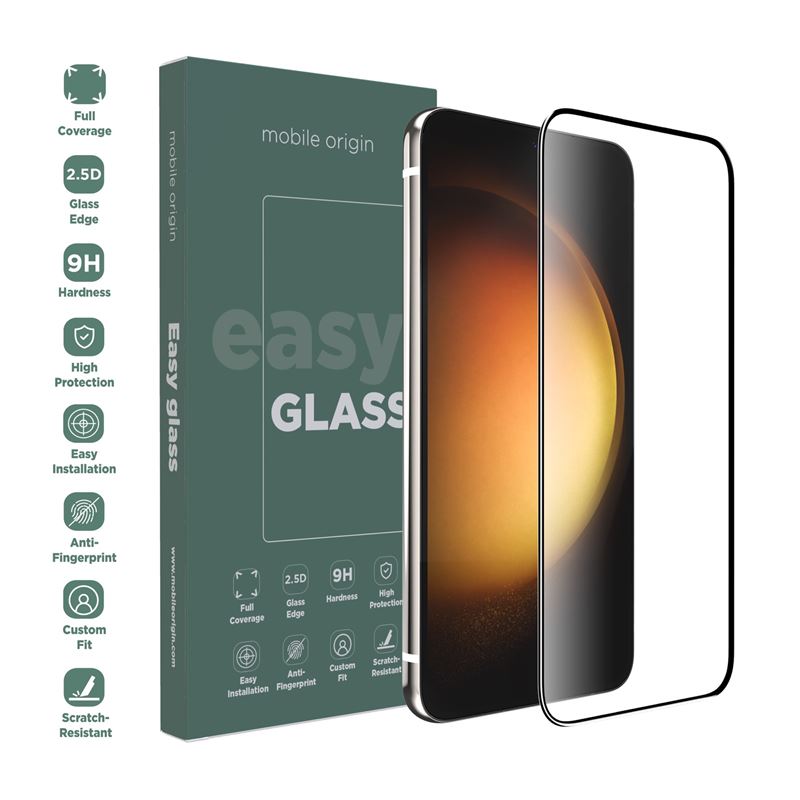 Folie sticla Mobile Origin EasyGlass compatibila cu Samsung Galaxy S23 Black