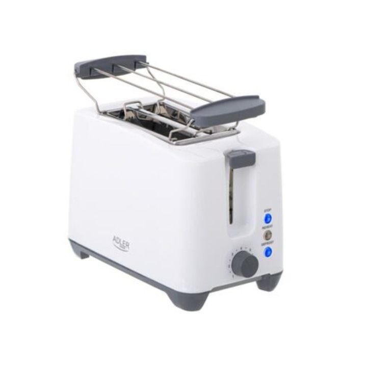Prajitor de paine Adler, 1000 W, 3 functii, Alb