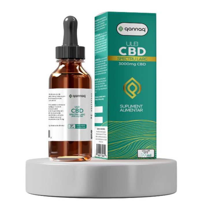 Ulei CBD 3000mg (30%), Broad Spectrum, 10ml, QannaQ