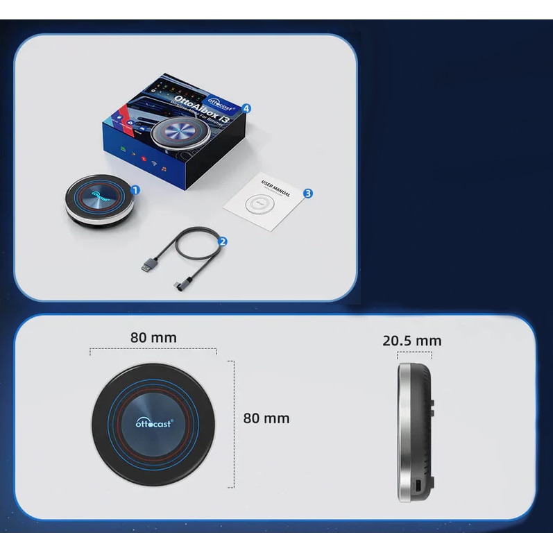 Adaptopr OttoAibox i3 4/64 GB Wireless Apple Carplay si Android cu