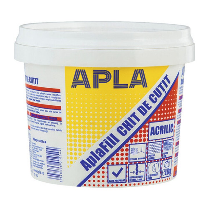 Шпакловка AplaFill за интериор и екстериор, бяла 0,8 кг